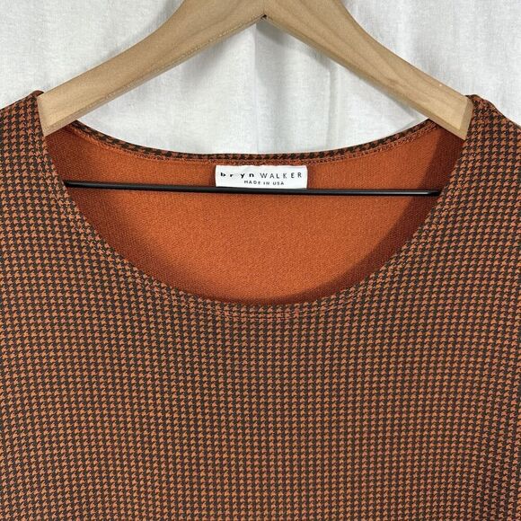 Bryn Walker Damien Long Sleeve Houndstooth Siro Rayon Tunic Top Womens Size L - Picture 12 of 12